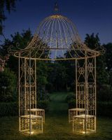 "St Rimini" Cream Garden Gazebo ai illustration at night with lights