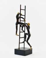 "Summit Seekers" Cast Brass Sculpture angled view