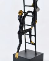 "Summit Seekers" Cast Brass Sculpture close up of base