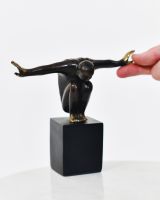 "Symmetry" Cast Brass Interior Sculpture with hand in shot for scale