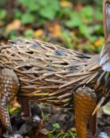 "Thatch" Steel Fox Garden Sculpture close up of fur on body