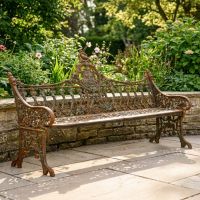 "The Bartholomew" Rustic Cast Iron Gothic Three Seater Bench Digital Illustration "The Bartholomew" Rustic Cast Iron Gothic Three Seater Bench Digital Illustration