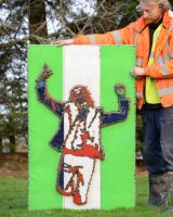 "The Dancing Anarchist" Oil Drum Scrap Metal Wall Art