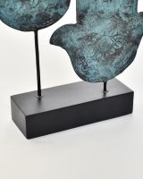 ""The Dual Guard" Cast Brass Sculpture close up of base