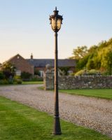 "The Elersburg" Dark Bronze Fluted Lamp Post 2.39m digital illustration