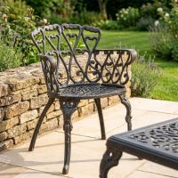 "The Embry" Aged Black Cast Iron Heart Scrolled Garden Chair Digital Illustration "The Embry" Aged Black Cast Iron Heart Scrolled Garden Chair Digital Illustration
