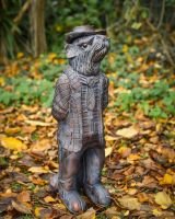 "The Hearthland Squire’ Resin Badger Garden Sculpture - Large angled image