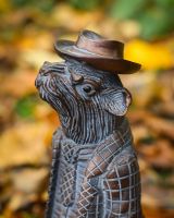 ‘The Hearthland Squire’ Resin Garden Sculpture - Small close up of hat