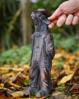 ‘The Hearthland Squire’ Resin Garden Sculpture - Small with hand in shot for scale