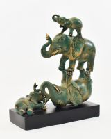 ‘The Pachyderm Pagoda" Cast Brass Elephant Ornament angle view