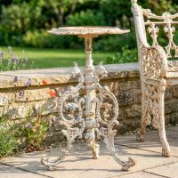 "The Serpent" Rustic Cream Gothic Cast Iron Side Table Digital Illustration