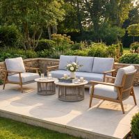 "The Sorrento" Five Seater Garden Lounge Furniture Set Digital Illusttration Dressed table "The Sorrento" Five Seater Garden Lounge Furniture Set Digital Illusttration Dressed table