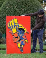 ‘The Straw Hat Voyager’ Oil Drum Scrap Metal Wall Art