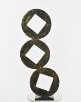 "Triple Aspect" Cast Aluminium Home Ornament - Black and Gold