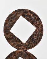 "Triple Aspect" Cast Aluminium Home Ornament - Copper close up of top