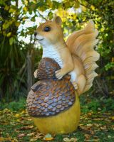 "Twitch" the Handpainted Fibreglass Squirrel Garden Sculpture