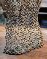 "Verity" Female Torso Sculpture Reclaimed Metal -74cm close up of waist