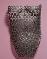 "Vesta" Female Torso Reclaimed Metal Wall Sculpture - 63cm mounted on wall main image