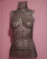 "Vesta" Female Torso Reclaimed Metal Wall Sculpture mounted on wall main image "Vesta" Female Torso Reclaimed Metal Wall Sculpture mounted on wall main image