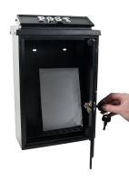 Front Opening Door on the Deluxe Bright Chrome “Viserion - Welsh Dragon" Wall Mounted Post Box