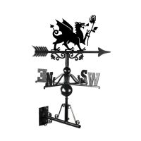 Welsh Dragon & English Rose weathervane on a white background
