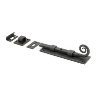 A 6 Inch Monkey Tail Window Security Bolt & Door Straight Bolt on a White Background in a Bees Wax Finish A 6 Inch Monkey Tail Window Security Bolt & Door Straight Bolt on a White Background in a Bees Wax Finish