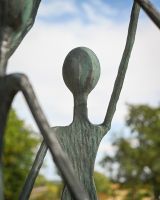 A Close up of one of the Figures from the "Lift" Cast Aluminium Garden Sculpture A Close up of one of the Figures from the "Lift" Cast Aluminium Garden Sculpture
