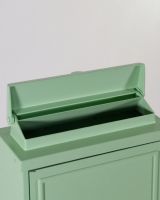 A View of the Open Access Plate of the Mint Green "Oxford" Wall Mounted Post Box with Silver Detail A View of the Open Access Plate of the Mint Green "Oxford" Wall Mounted Post Box with Silver Detail