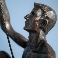 Close-up of the Face of the Abseiling Man