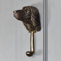  Afghan Hound Dog Door Knocker in Situ on a Grey Door