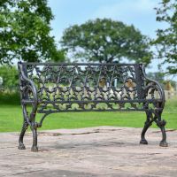 Victorian Cast Iron Two Seat Bench in an Aged Black Finish Victorian Cast Iron Two Seat Bench in an Aged Black Finish
