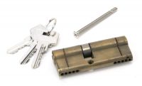 Aged Brass 5-Pin Euro Cylinder & Keys