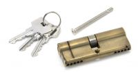 Aged Brass 5-Pin Euro Cylinder & Keys