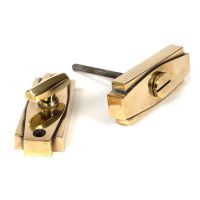 Aged Brass Art Deco Bathroom Thumb Lock