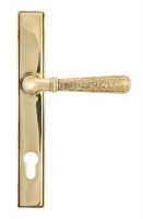 Aged Brass Slimline Espag Lever Door Handle Front