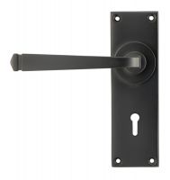 Aged Bronze Lever Lock Door Handle Front