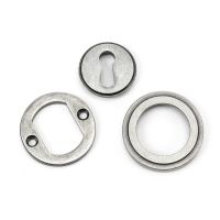 Aged Pewter Art Deco Circular Escutcheon Parts Aged Pewter Art Deco Circular Escutcheon Parts