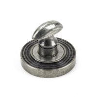 Aged Pewter Concealed Thumbturn Set with Layered Beehive Cover Close Up