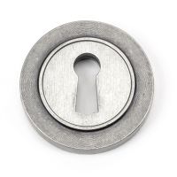 Aged Pewter Simple Circular Escutcheon  Aged Pewter Simple Circular Escutcheon