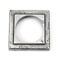 Aged Pewter Simple Square Euro Escutcheon Front Aged Pewter Simple Square Euro Escutcheon Front