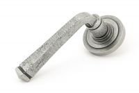 Aged Pewter Unsprung Lever Door Handle on Art Deco Rose Aged Pewter Unsprung Lever Door Handle on Art Deco Rose