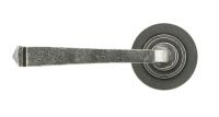 Aged Pewter Unsprung Lever Door Handle on Rose Front