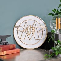 AJS Motorcycles Cast Iron Automobilia Reproduction Sign in Situ