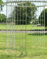 Close up of side detailing on champagne summer garden gazebo