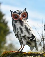 Albert the Steel Owl Garden Ornament