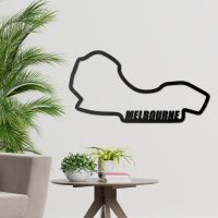Albert Park Grand Prix Circuit Wall Art on a Grey Wall Albert Park Grand Prix Circuit Wall Art on a Grey Wall