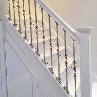Alessi Single Bold Twist Stainless Steel Stair Spindle Installed On Staircase