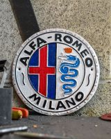 "Alfa Romeo" Cast Iron Automobilia Reproduction Sign
