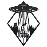 "Get in Loser" Alien Wall Art in black