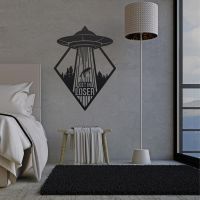 "Get in Loser" Alien Wall Art in Situ in the Bedroom